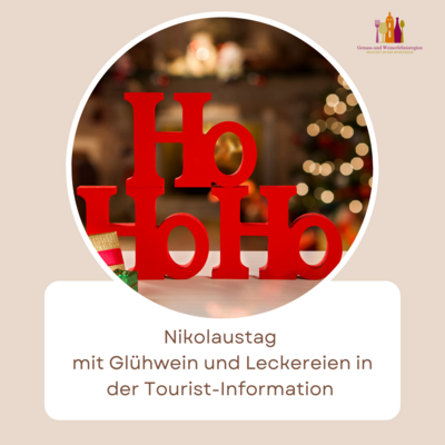 Nikolaustag mit Glühwein und Leckereien in der Tourist-Information am 6. Dezember