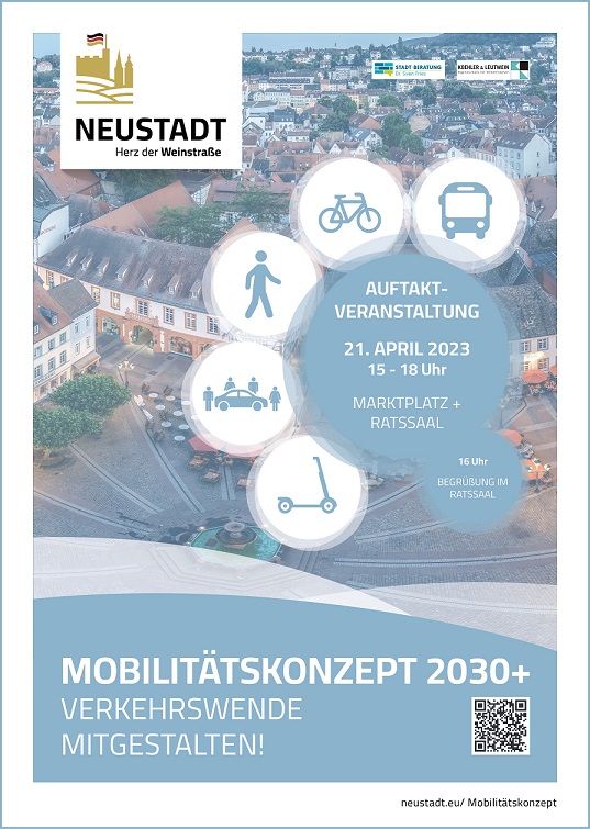 Bild vergrößern: Mobilitätskonzept 2030+ - Plakat Auftaktveranstaltung © Stadtverwaltung Neustadt an der Weinstraße