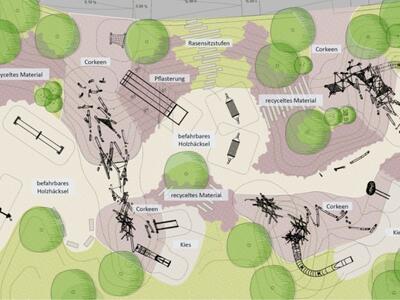Bild vergr&ouml;&szlig;ern: Plan der Spiellandschaft auf dem Gelände der Landesgartenschau 2027 Neustadt an de Weinstraße