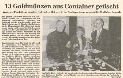 Bild vergr&ouml;&szlig;ern: Ausschnitt aus: Die Rheinpfalz vom 21. November 1991