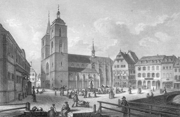 Bild vergr&ouml;&szlig;ern: Marktplatz mit Stiftskirche