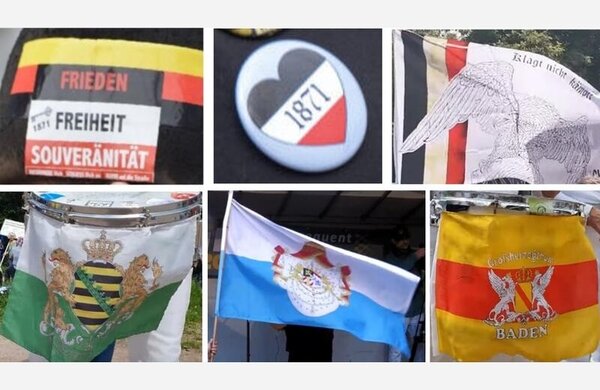 Bild vergr&ouml;&szlig;ern: Symbole aus dem Reichsbürgermilieu