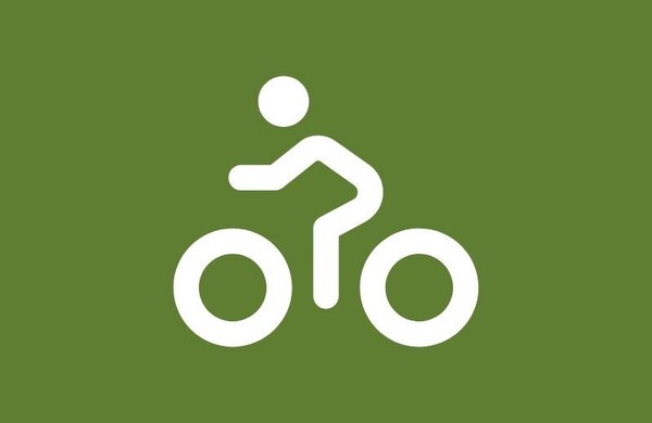 Das Icon eines fahrradfahrendem Menschen auf grünem Hintergrund. Das Bild verlinkt zu weiteren Informationen über die Arbeitsgruppe Radverkehr in Neustadt an der Weinstraße.