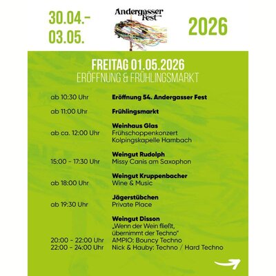 Bild vergrößern: Programm Andergasser 2026