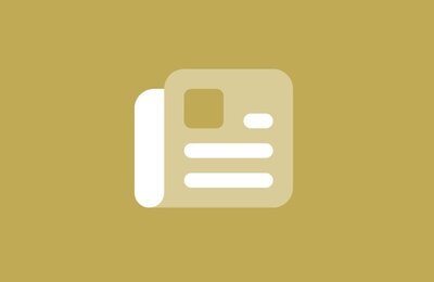 Ein weiß gefärbtes Icon von einem aufgeschlagenen Buch auf goldenem Hintergrund.  Das Bild steht symbolisch für Ankündigungen von Sitzungsterminen des Schulträgerausschusses, die im Amtsblatt veröffentlicht werden.