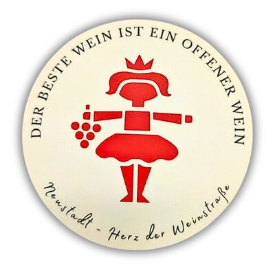 Bild vergr&ouml;&szlig;ern: Untersetzer Ampelkönigin " Der beste Wein..." rot