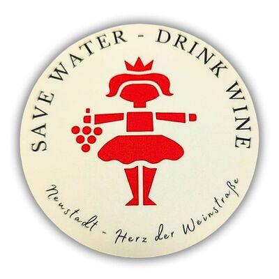 Bild vergr&ouml;&szlig;ern: Glasuntersetzer „Save Water…“ rot