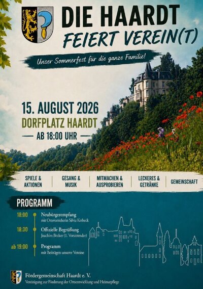 Bild vergr&ouml;&szlig;ern: Flyer Sommerfest der Fördergemeinschaft Haardt e.V.