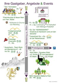 Bild vergr&ouml;&szlig;ern: Karte der Ausschankstellen der Haardter Woi- und Quetschekuchekerwe, die vom 04. bis 08.09.26 gefeiert wird.