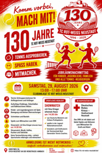 Bild vergr&ouml;&szlig;ern: Flyer für das Fest 130 Jahre TC Rot-Weiss Neustadt