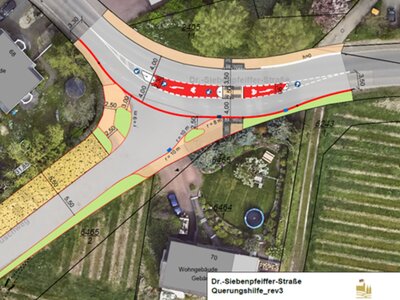 Bild vergr&ouml;&szlig;ern: Der Kreuzungsbereich zwischen der Dr.-Siebenpfeiffer-Straße, dem Maconring und dem Kändlerweg auf der Hambacher Höhe wird umgebaut.